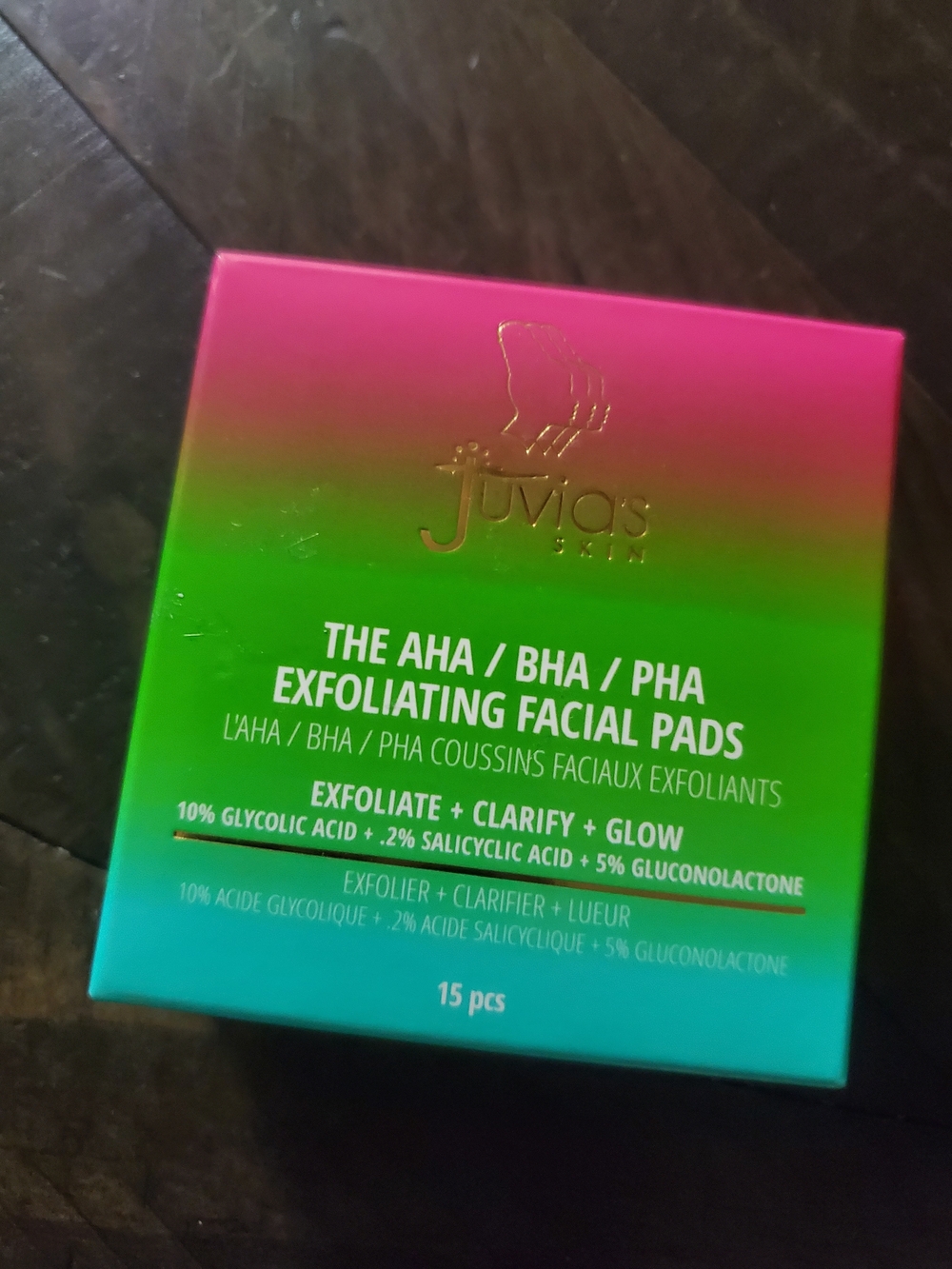 Juvia's Place AHA/BHA/PHA Exfoliating Facial Pads - Pink, Green, Teal